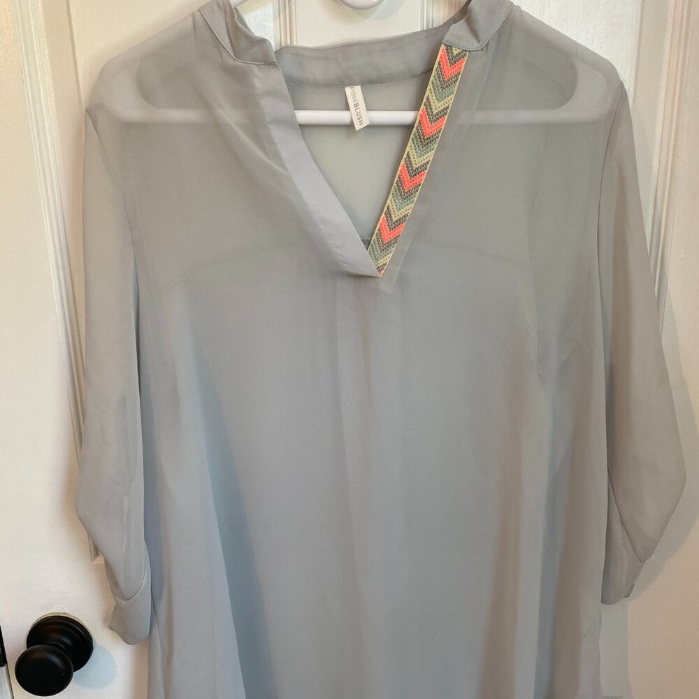 Pinkblush Springtime Lightweight Sheer V-Neck Maternity Blouse